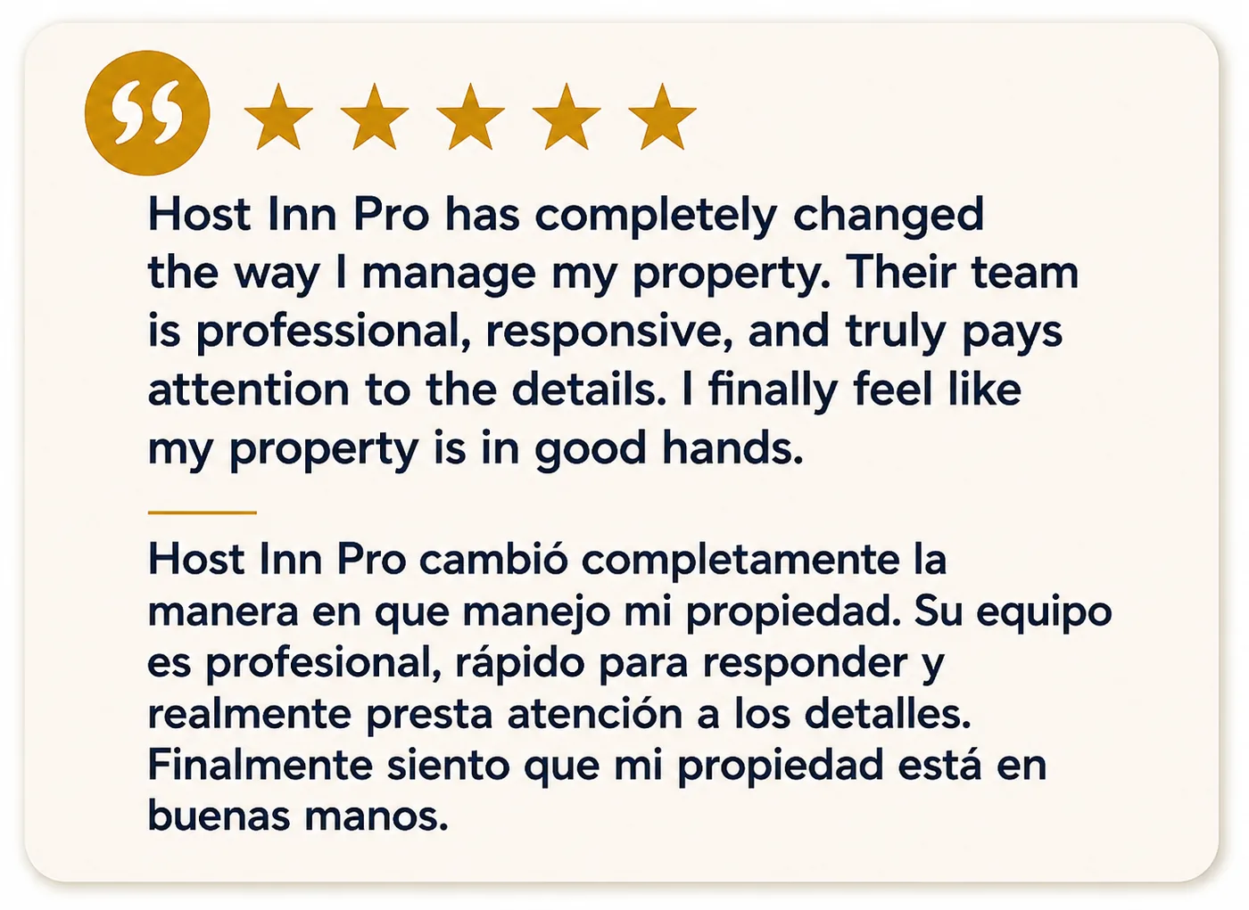 Owner testimonial about responsive property management