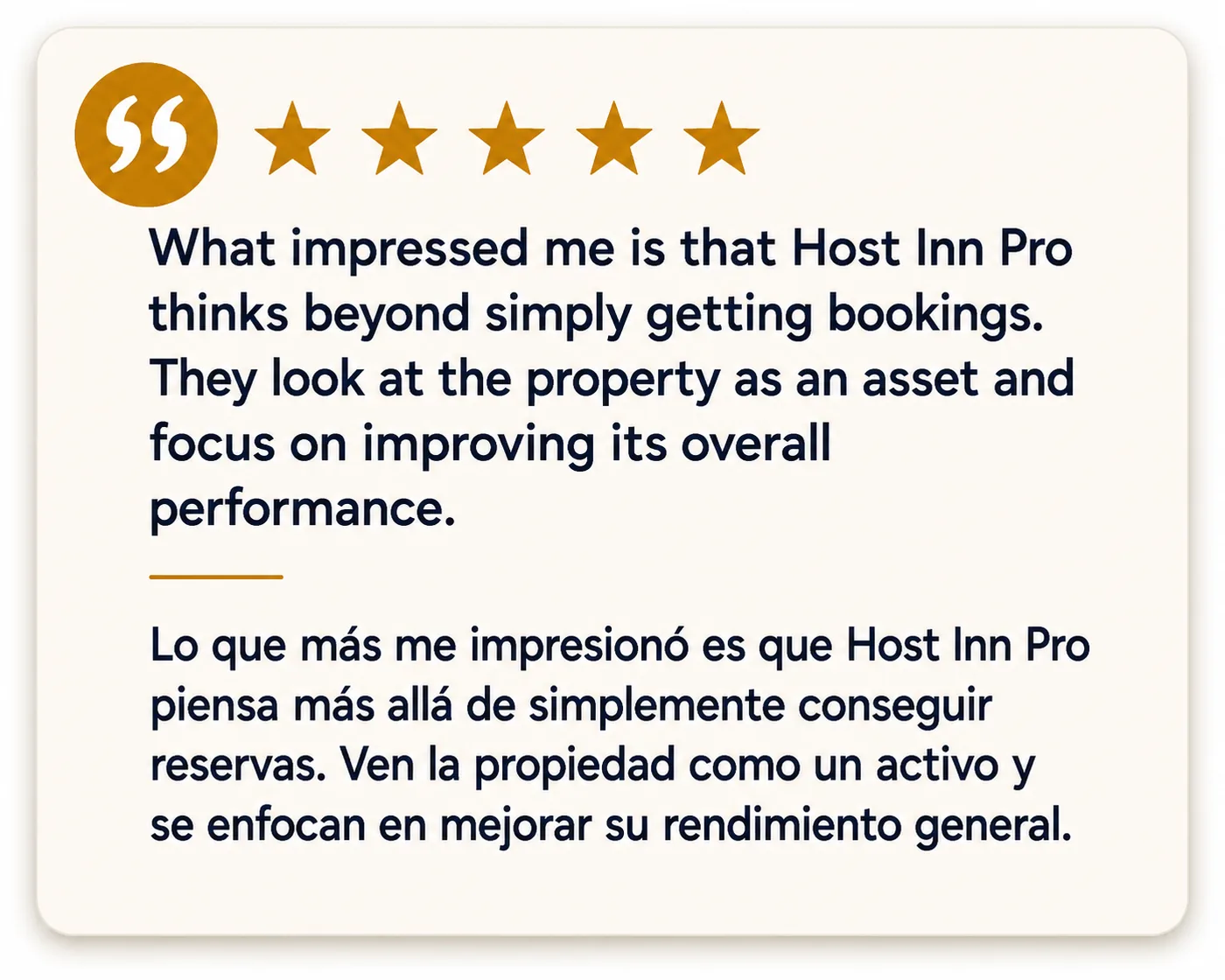 Owner testimonial about asset performance focus